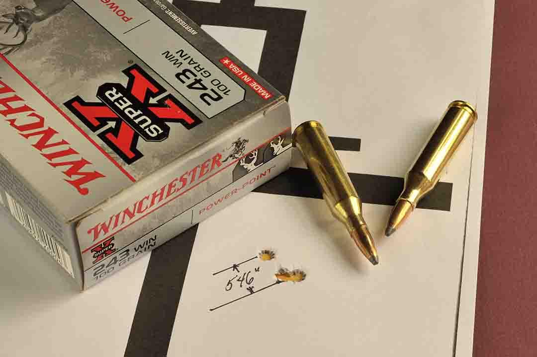 Winchester has stated that shooters can expect one minute of accuracy with the Model 70 with three shot groups. This one came in at .546 inch.